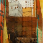 44 'Urban Affairs' - Joanne Hilder, Mixed Media, 37x49cm, Framed, $150