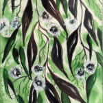 17 'Gum Leaves' - Raija Jantti, Watercolour, 20x24cm, Framed, $60