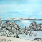 21 'View from the Park' - Danielle Bain, Watercolour, 29x21cm, Framed, $50