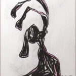 25 'Dance' - Georgie Usher, Charcoal & Coloured Pencil, 22x31cm, Framed, Not For Sale