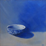 29 'Study in Blue' - Pam Maccoll, Oils, 30x30cm, Framed, $140
