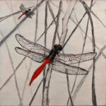 02 'Fiery Dragonflies' - Danielle Bain, Acrylic, 30x30cm, Not Framed, $70