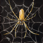 13 'Golden Orb' - John L Holmes, Acrylic, 30x30cm, Framed, $100