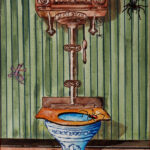15 'Beware the Lavatory' - John L Holmes, Acrylic, 30x40cm, Framed, $125