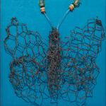 18 'Papilio Ferox' - Lynne Wright, Acrylic, Beads & Wire, 15x15cm, Framed, $30