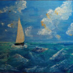 11 'Sailing' - Tarja Rantala, Acrylic, 50x40cm, Framed, $150