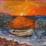 12 'Sunrise' - Tarja Rantala, Acrylic, 50x40cm, Framed, $150