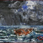 15 'Storm at Sea' - John L Holmes, Acrylic, 50x40cm, Framed, $125