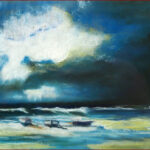 24 'Midnight Moorings' - Pam Maccoll, Pastel, 40x30cm, Framed, $120