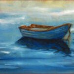 25 'Blue Rowboat' - Pam Maccoll, Oils, 40x30cm, Not Framed, $80