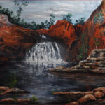 02 'Edith Falls NT' - John L Holmes, Acrylic, 92x61cm, Framed, $150