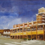 03 'Storm Approaching - Roma' - John L Holmes, Watercolour, 40x30cm, Framed, $80