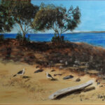 04 'Sea Gulls' - Raija Jantti, Acrylic, 48x38cm, Framed, $80