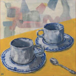 22 'Empty Cups' - Lynne Wright, Acrylic, 46x46cm, Not Framed, $150