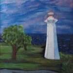 23 'The Lighthouse' - Arja Tossavainen, Mixed Media, 30x40cm, Framed, $120
