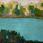 01 'Across the Water 1' - Lynne Wright, Acrylic, 29x20cm, Framed, Not For Sale