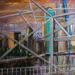 17 'The Bridge' - John L Holmes, Acrylic, 40x30cm, Framed, $100