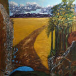 18 'Rocky Landscape' - Arja Tossavainen, Mixed Media, 60x60cm, Not Framed, $100