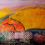 32 'Round Mountain' - Noreen Eyears, Mixed Media 40x20cm, Not Framed, $60