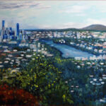33 'View from Summit Café, Mt Cootha' - Helen Boydell, Oils & Acrylic, 120x60cm, Not Framed, $2000