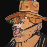 05 'Parrot Hat Accessory' - Michael Duke, Acrylic, & Ink 21x30cm, Framed, $55