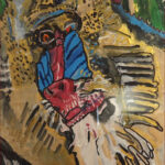 07 'Mandrill' - Michael Duke, Acrylic, & Ink 30x42cm, Framed, $80