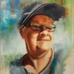 17 'Sunday Selfie' - Sharyn Talbot, Oils, 45x60cm, Not Framed, Not For Sale