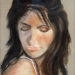 20 'Pensive' - Pam Maccoll, Pastel, 43x53cm, Framed, $250