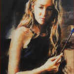 21 'Self Portriat at 20' - Pam Maccoll, Watercolour, 25x33cm, Framed, Not For Sale