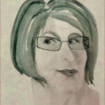 22 'Looking Back' - Danielle Bain, Watercolour, 24x30cm, Framed, Not For Sale