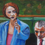 24 'Gillard vs Abbott' - John L Holmes, Acrylic, 40x30cm, Framed, $100