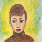 28 'Audrey' - Tarja Rantala, Watercolour, 21x30cm, Framed, $70