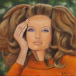 35 'Hey Day Girl' - Evelyn Kerlin, Oils, 30x30cm, Framed, $175