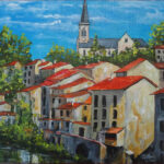 17 'Camares, France' - John L Holmes, Acrylic, 40x40cm, Framed, $200