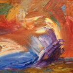 27 'Fire and Ice' - Danielle Bain, Oils, 36x26cm, Framed, $90