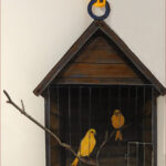 39 'Canaries' - Noreen Eyears, Trompe l'oeil, 34x60cm, Not Framed, Not For Sale