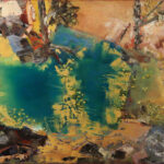 50 'Hamersley Ranges, Water Hole' - Louise Harrison, Acrylic, & Oils, 99x79cm, Not Framed, $1700