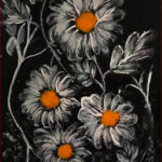 03 'Daisies' - Raija Jantti, Acrylic, 20x29cm, Framed, $80