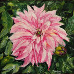 20 'Dahlia' - John L Holmes, Acrylic, 27x27cm, Framed, $100