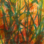 24 'Grassfire' - Joanne Hilder, Gelliprint, 36x49cm, Framed, $80