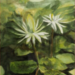 25 'Lilly Pond' - Lynn Hughes, Oils, 20x28cm, Framed, $250