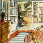 05 'View from Inside' - Sharyn Talbot, Ink & Watercolour, 25x35cm, Framed, $275