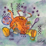 11 'Dreaming' - Tarja Rantala, Watercolour & Gouache, 30x21cm, Framed, $70