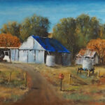 20 'Backyard' - Ray Hackett, Oils, 60x50cm, Framed, $500