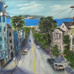 06 'View of Alcatraz' - Ray Hackett, Oils, 80x52cm, Framed, $500