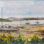 13 'Low Tide - Victoria Point' - John L Holmes, Watercolour, 35x25cm, $100