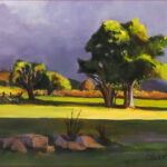 18 'The Storm Rolls In' - Sharyn Talbot, Acrylic, 30x25cm, Not Framed, $100