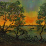 24 'Dawn' - Tarja Rantala, Acrylic, 40x30cm, Framed, $80