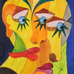 34 'Critical Observation' - Manfred Olsen, Watercolour & Gouache, 28x40cm, Framed, $550