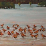 36 'Toondah Migrants' - Lynne Wright, Acrylic, 59x29cm, Framed, $120